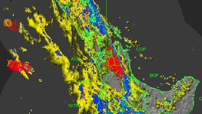 The line of thunderstorms moved across northern NZ. Photo / MetService