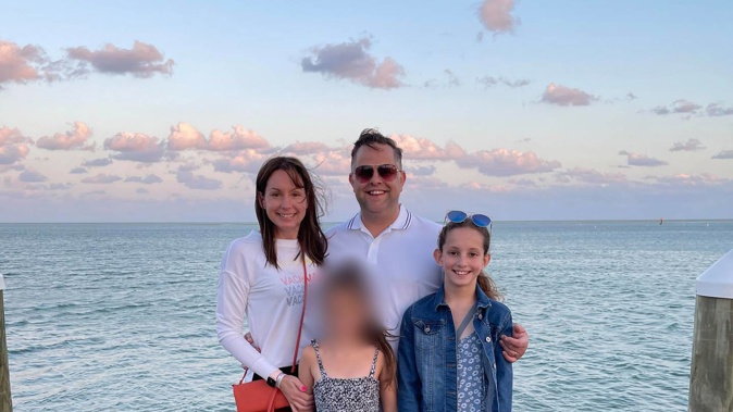 Misty, Christian and Lily Kath were killed when their plane crashed into the water just off the coast of Florida. Their other daughter (blurred) was not with them on the plane so survived. Photo / Supplied