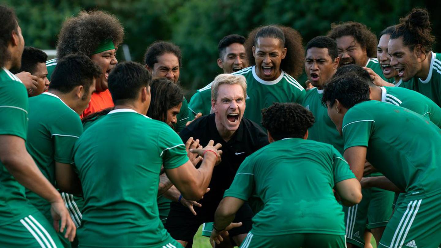 Michael Fassbender in a scene from Next Goal Wins. Photo / AP