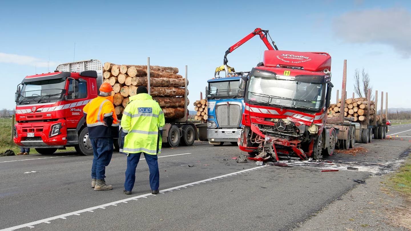 Perumal Dinakaran's Suzuki Swift crossed the centre line and collided with a logging truck in May 2018. Photo / Warren Buckland