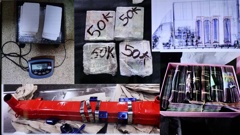 Large amounts of cash and drugs which had been packed into imported items were found when police busted the Canterbury-based criminal group in 2021. Photo / George Heard