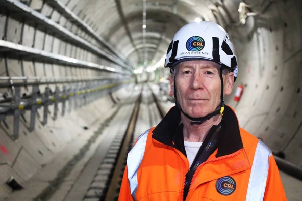 City Rail Link boss Dr Sean Sweeney says it could be mid-2026 before the mega-project is open for passengers. Photo / Jed Bradley