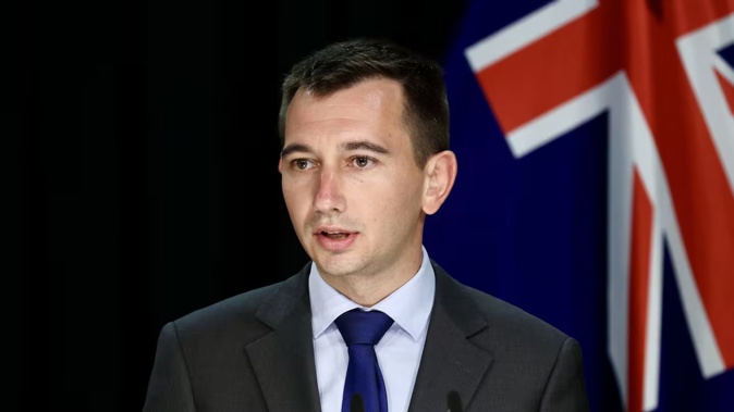 Health Minister Simeon Brown has announced work is once again under way on the new Dunedin Hospital’s inpatient building. Photo / Mark Mitchell