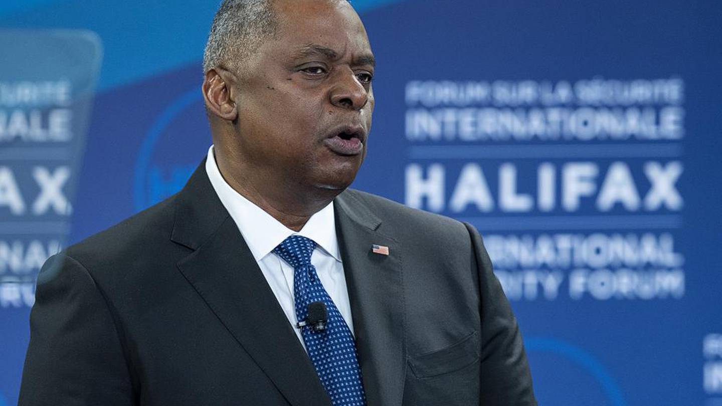 US Secretary of Defense Lloyd J Austin III delivers remarks at the Halifax International Security Forum. Photo / AP