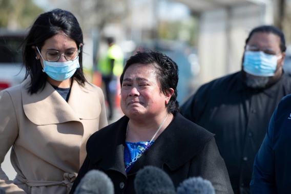 First lady Rebekah Toleafoa, of the Assembly of God Church of Samoa, on Andrew Baxter Drive in Māngere, South Auckland. (Photo / Brett Phibbs)