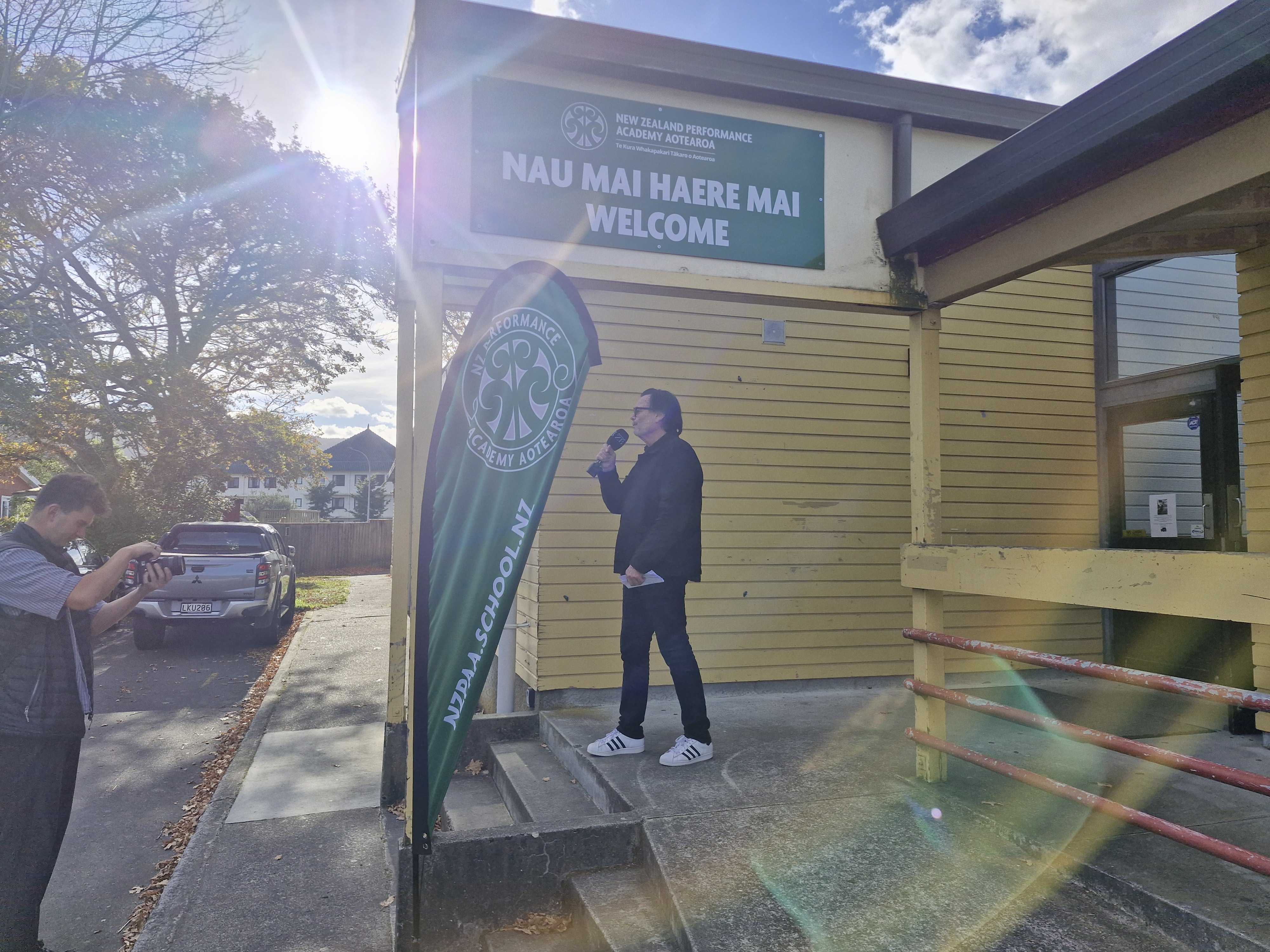 Nick Mills visits NZPAA, Upper Hutt's new sports charter school