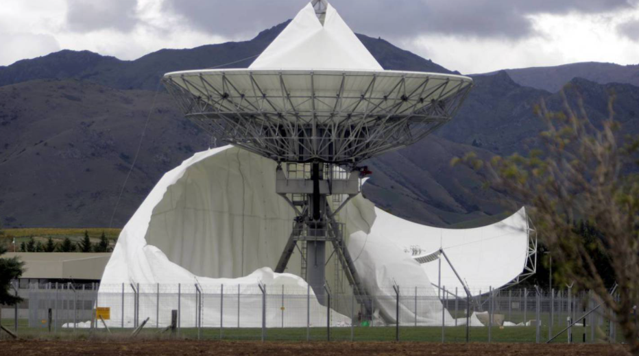 A 2008 vandalism attack punctured one of the two inflatable domes, revealing the technology hidden inside.