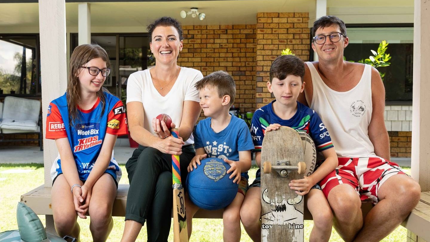 The Lister family: Ivy, 11, mum Beck, Tyler, 5, Austin, 9, and dad Mark. Photo / Alex Cairns
