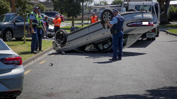 A 44-year-old woman has been arrested following a fleeing driver incident where an unmarked police car was rammed in Napier earlier in the week. Photo / Warren Buckland