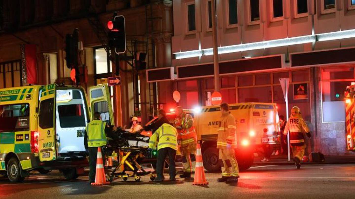 The woman was taken to hospital by ambulance. Photo / Stephen Jaqiery