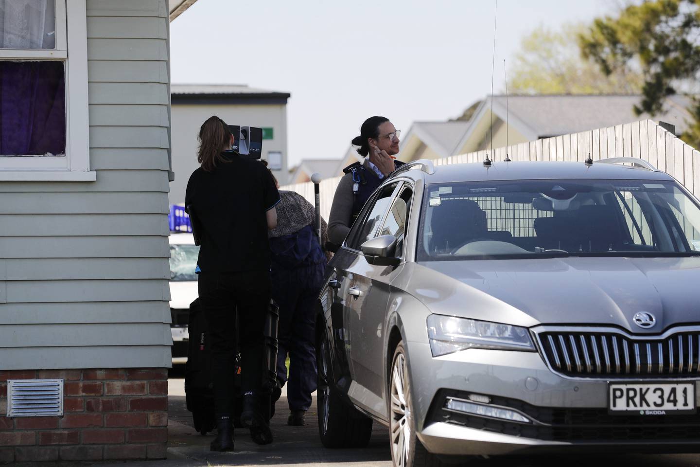 Police investigate a drive-by shooting at Tyrone St, Ōtara. Photo / Dean Purcell