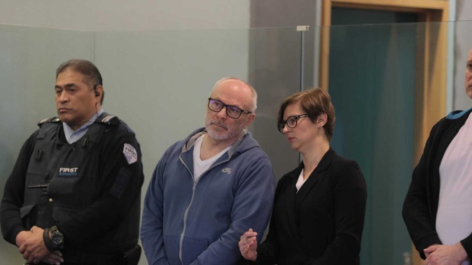 Ryszard Wilk, with a translator assisting him, was jailed today for cocaine importation. (Photo / Michael Craig)