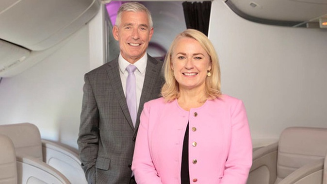 Air NZ chief executive Greg Foran and chair Dame Therese Walsh. Photo / Supplied