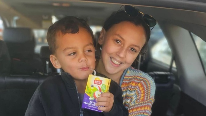 27-year-old Milly Mitchell with her four-year-old son George.
