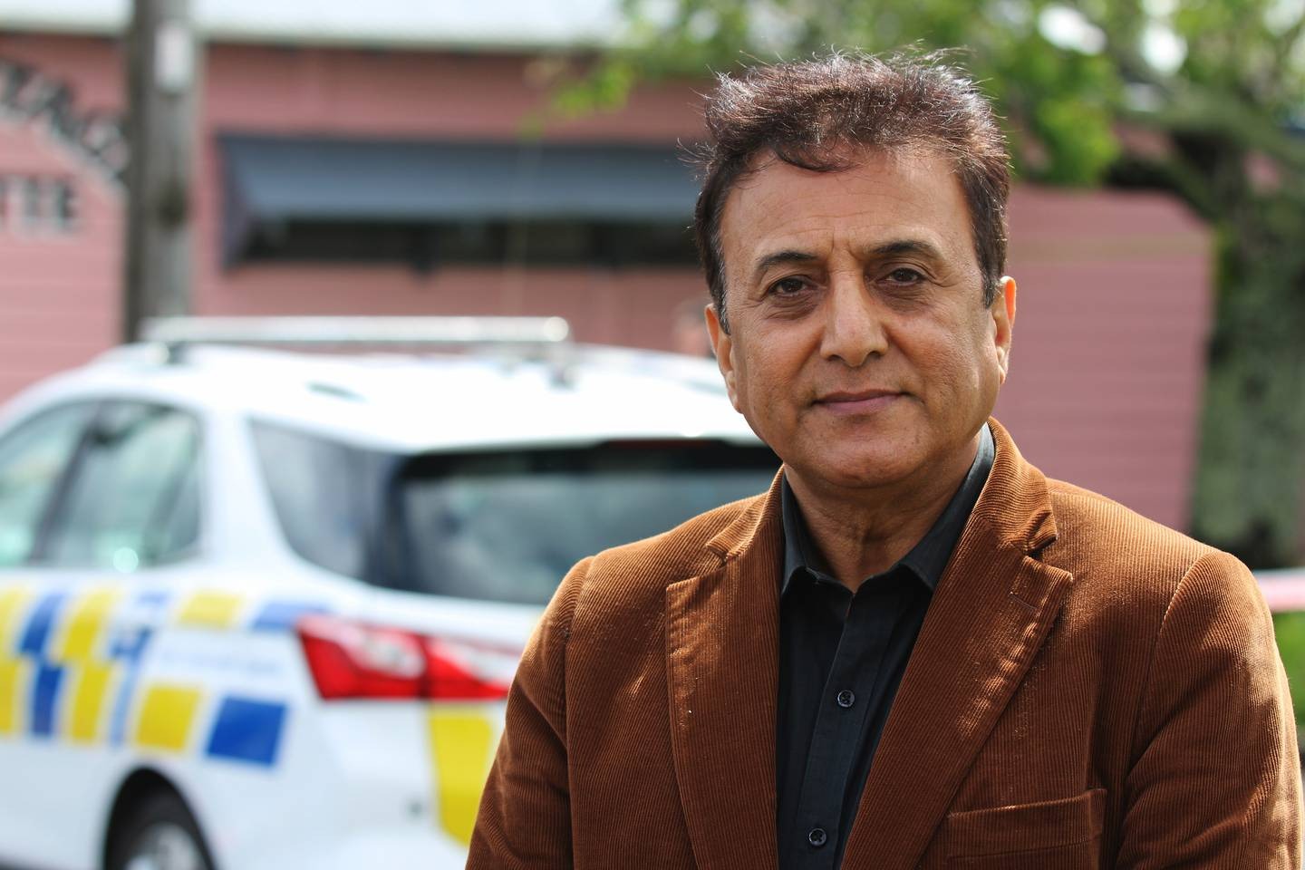 Sunny Kaushal outside the scene of Janak Patel's fatal stabbing. Photo / Jed Bradley