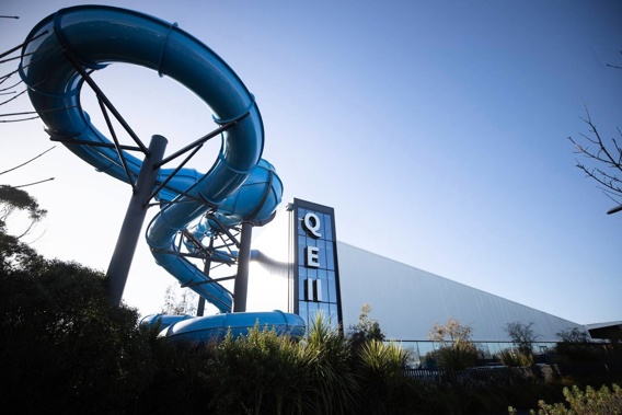 The QEII sports centre boasts a range of public swimming pools including a hydro slide and inflatable obstacles. Photo / George Heard