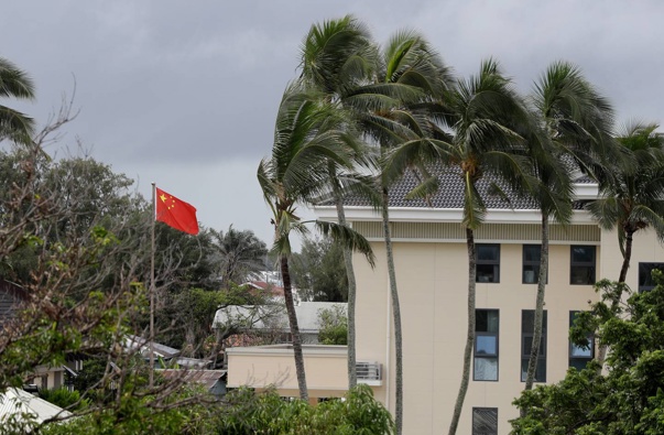 The Chinese flags flies at their embassy in Nuku'alofa, Tonga. Photo / AP