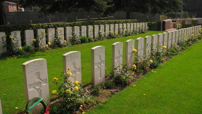 The beautifully kept war cemetery at Le Quesnoy where Kiwi troops who fell in the battle now lie.