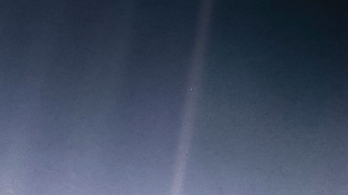 An updated version of the famous Pale Blue Dot image. Photo / NASA/JPL-Caltech