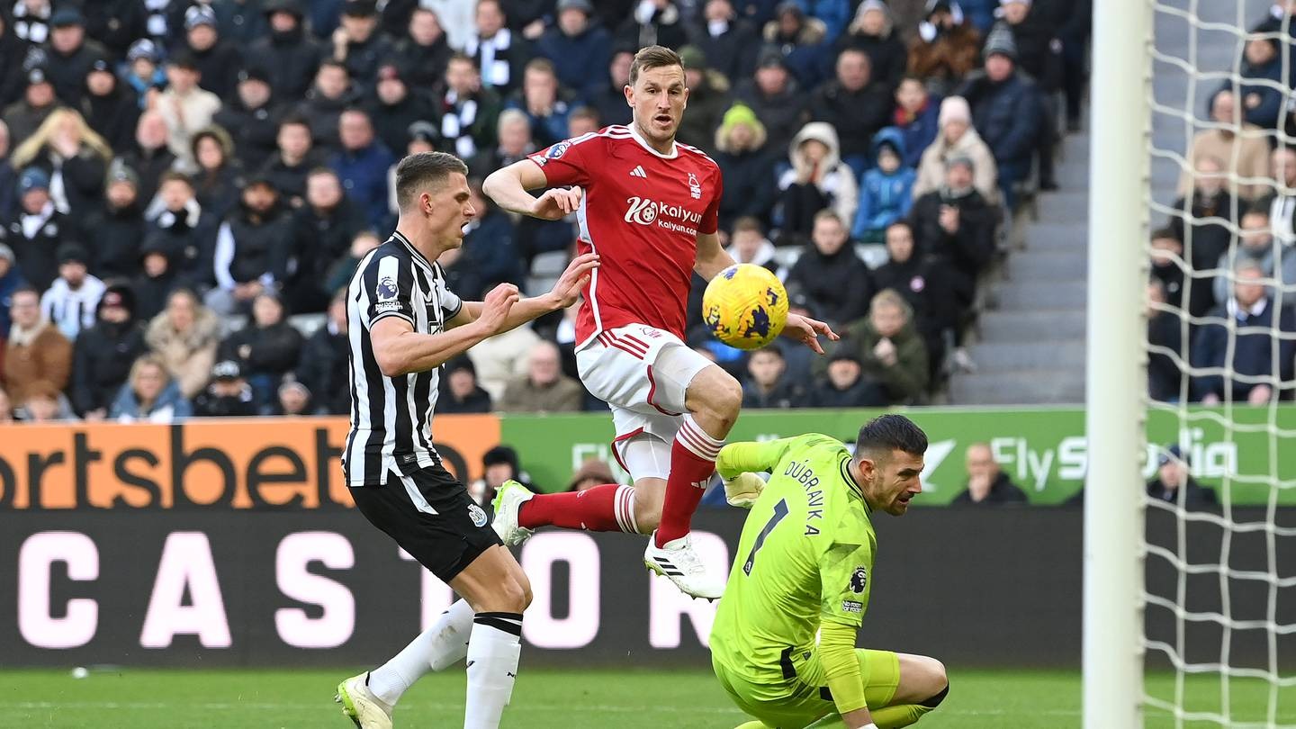 Chris Wood nets his second goal against Newcastle. Photo / Getty Images