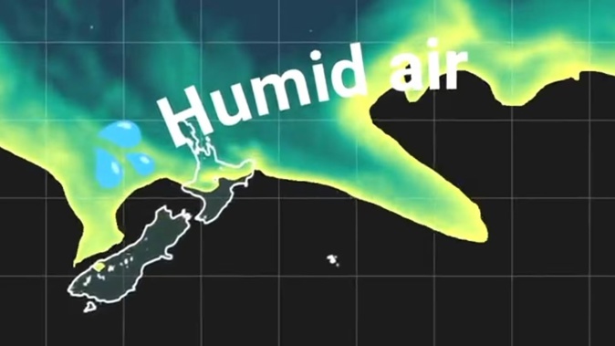 An incoming subtropical airmass is to deliver much of the North Island days of sticky humidity next week – and potentially heavy rain. Image / Niwa