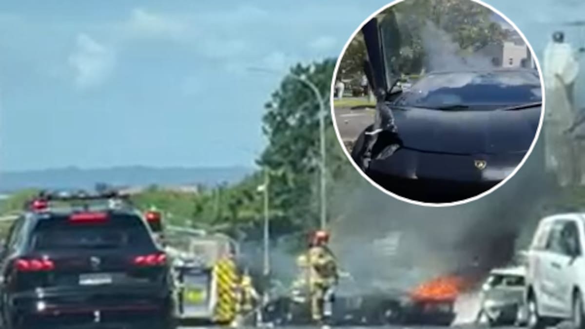 Watch: Driver charged after Lamborghini bursts into flames in Remuera crash