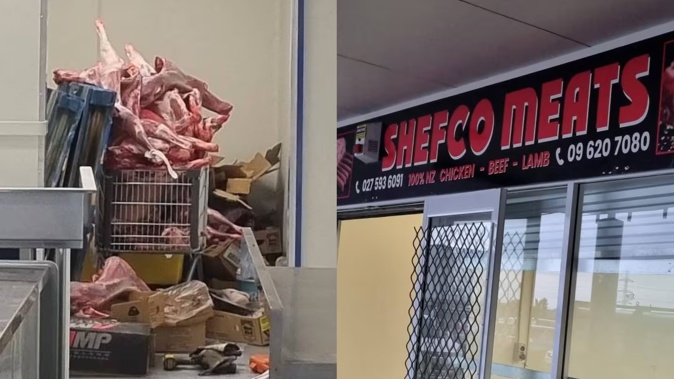 Carcasses were seen stacked in cardboard boxes and a supermarket trolley. Shefco Meats insists the images do not reflect its hygiene standards. Photo / Facebook