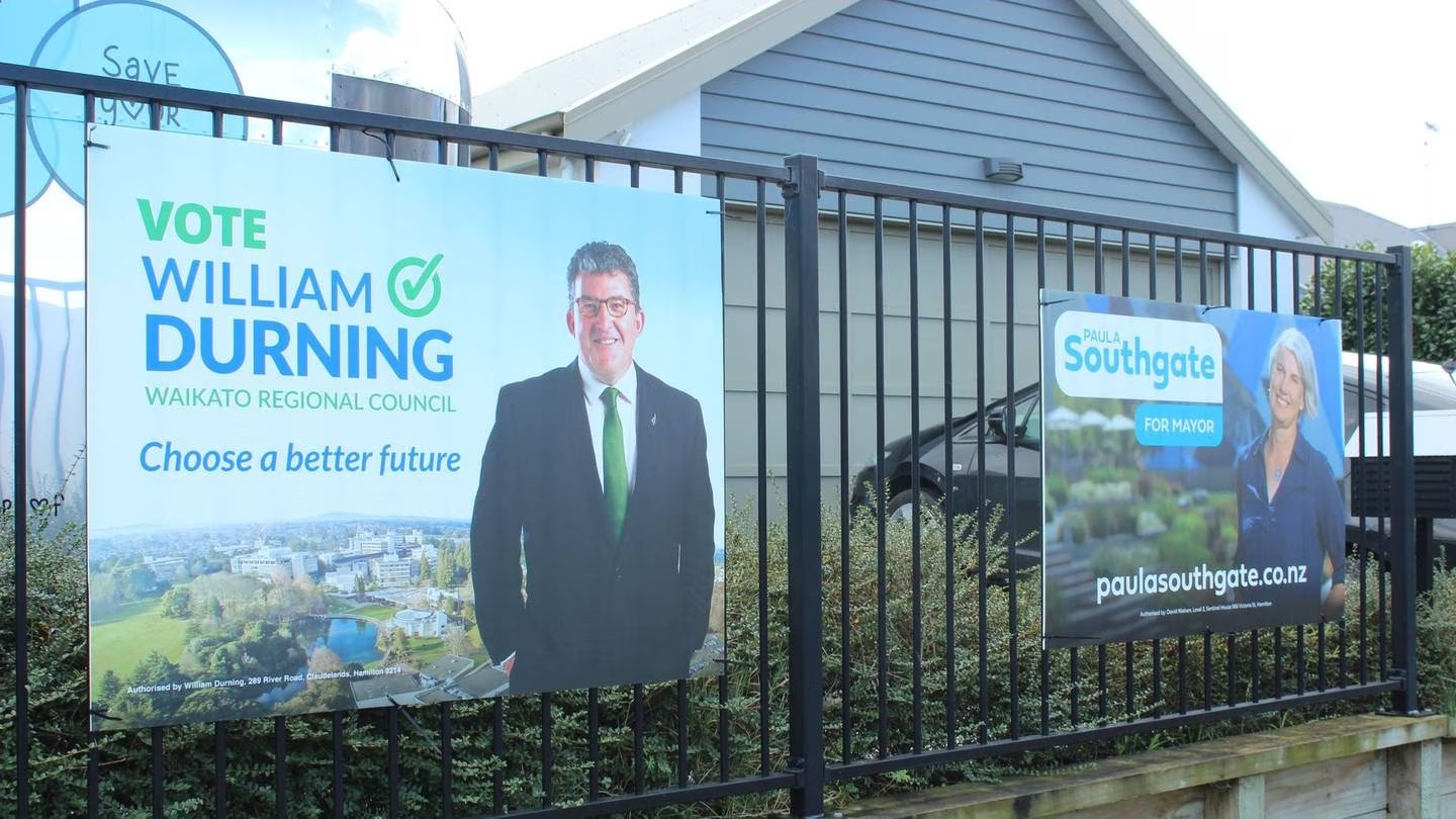 William Durning campaigning during the local body elections. Photo / Tom Rowland