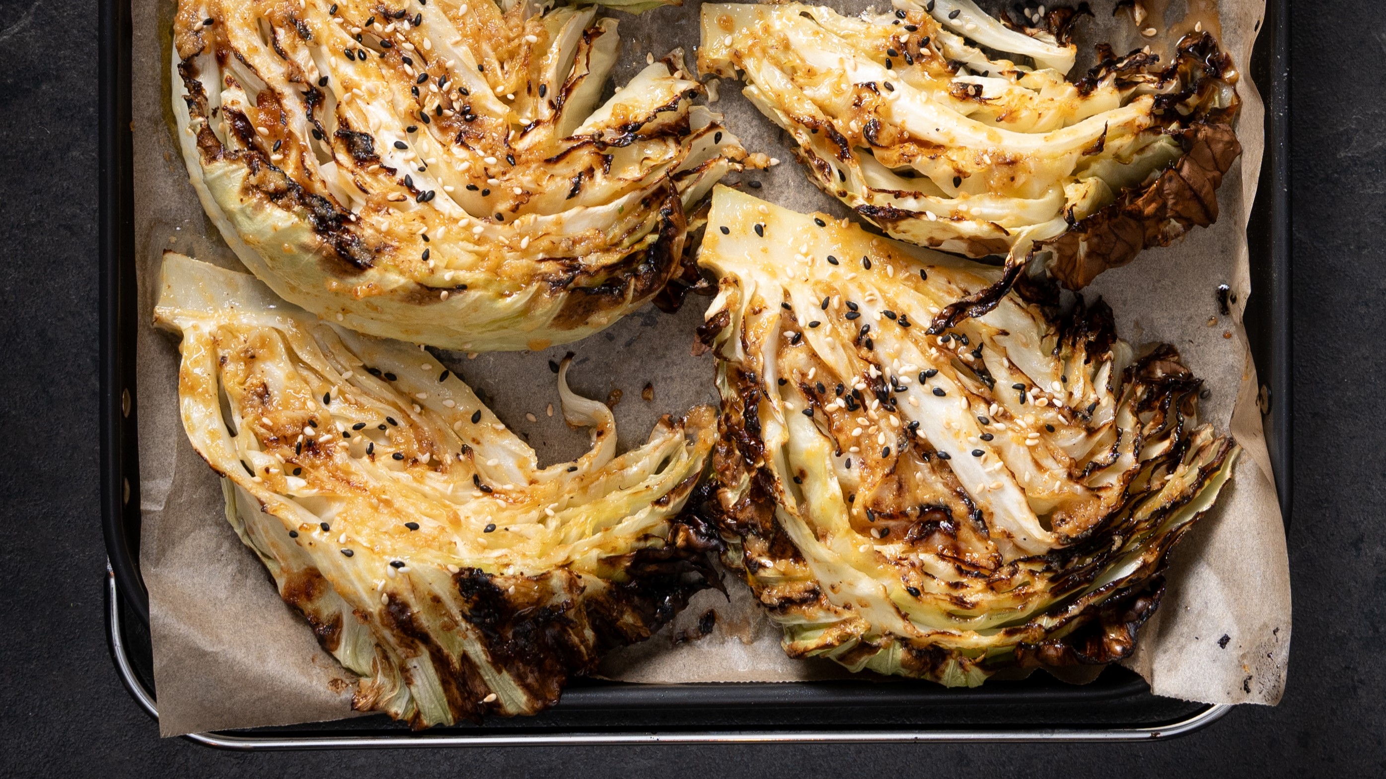 "A pretty knockout side": Nadia Lim's Roasted Cabbage Wedges with Miso Butter 