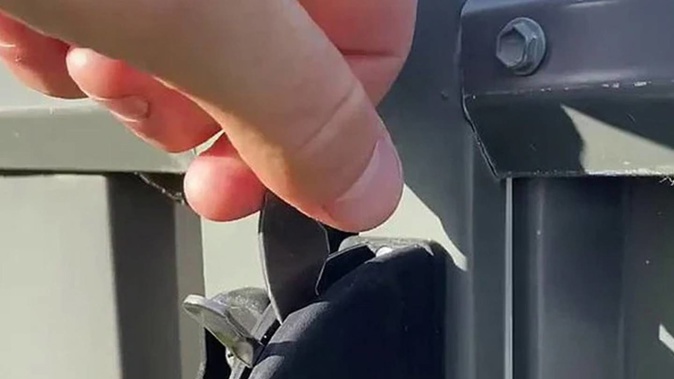 Homeowner's chilling find wedged in gate. (Photo / Facebook)