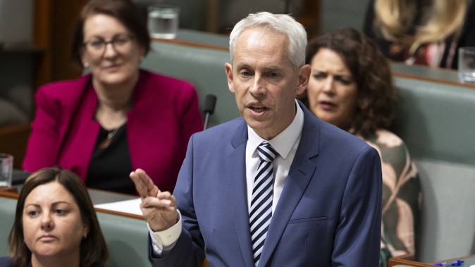 Minister for Immigration, Citizenship and Multicultural Affairs Andrew Giles during Question Time at Parliament House in Canberra on Monday March 18th, 2024. (Photo by Alex Ellinghausen / Sydney Morning Herald via Getty Images)