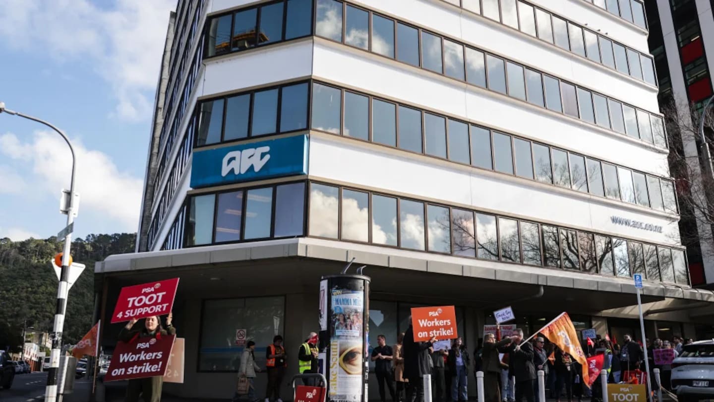 ACC workers picket during a strike in July. Photo / RNZ, Samuel Rillstone