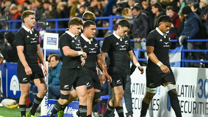 The All Blacks after their loss to Argentina in Buenos Aires. Photo / Photosport