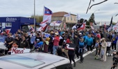 More than 300 people of all stripes protested in Pātea last week against seabed mining getting Fast Track Approval. Photo / Te Korimako o Taranaki