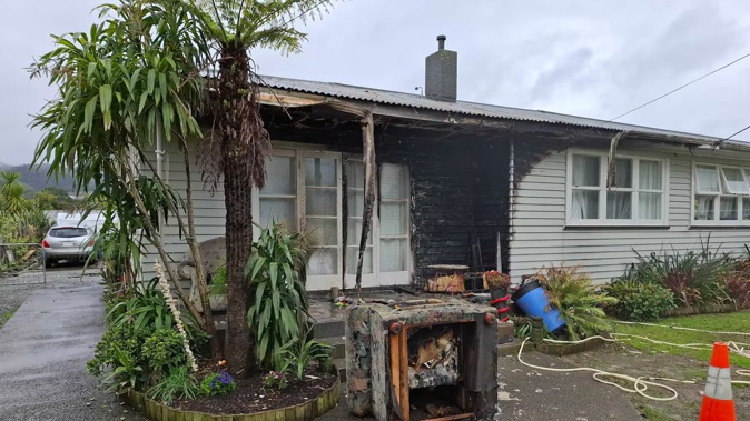 The home on Raumanga Valley Rd suffered extensive damage in the fire. Photo / Brodie Stone