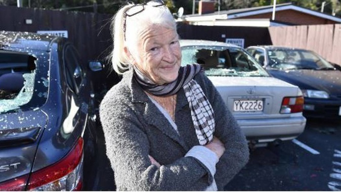 Brook St resident Cheryl Brook and her neighbours are devastated by acts of vandalism outside their pensioner flats at the weekend. Photo / ODT