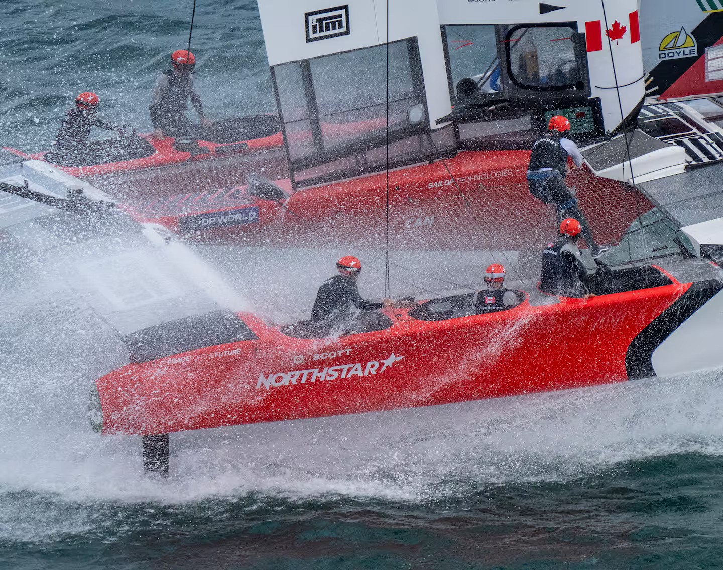 The NorthStar Canada SailGP team was forced to withdraw from the second day of SailGP's Auckland debut. Photo / Bob Martin, SailGP