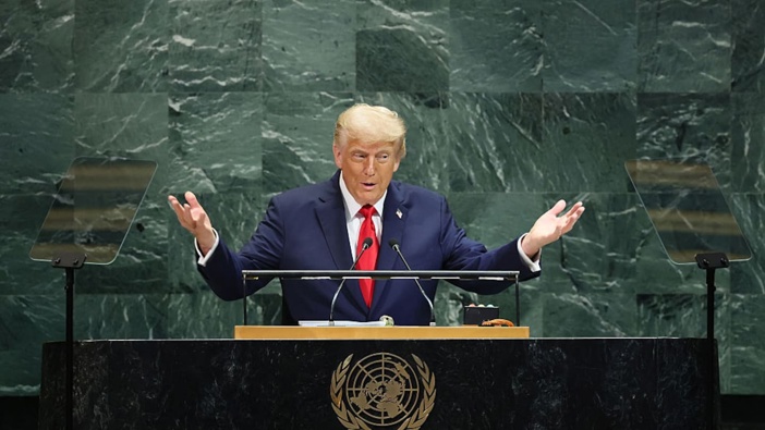 Donald Trump addressed the United Nations General Assembly for about an hour. Photo / Getty Images