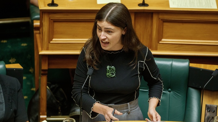 Greens co-leader Chloe Swarbrick has been barred from Parliament's debating chamber for the rest of the week, after a comment the Speaker called "completely unacceptable". Photo / Mark Mitchell