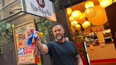 Bao Baby Bao co-owner, chef Robert Aylwin, with the bunch of keys that got stolen on Saturday night from Elliott Stables. Photo / Lincoln Tan