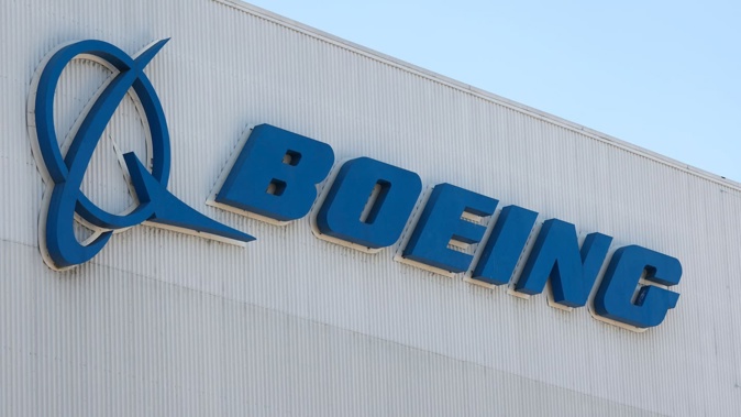 (FILES) Boeing's logo is pictured at the Thousands of members of a union representing Boeing defense industry workers in the US states of Missouri and Illinois will go on strike early Monday after rejecting a revised proposal for a new contract. Photo / Jason Redmond, AFP