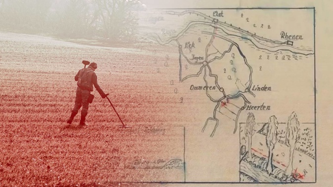 A Nazi treasure map is bringing visitors and loot hunters to the quiet Dutch village of Ommeren. Photo / Nederlandse Beheersinstituut , Supplied; Jack B, Unsplash