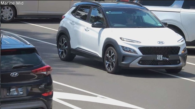 The CCTV footage of Mount Maunganui resident Sue Carreyett's vehicle partially stopped in the Marine Parade cycle lane waiting to get a park. She was fined $100 for doing so.