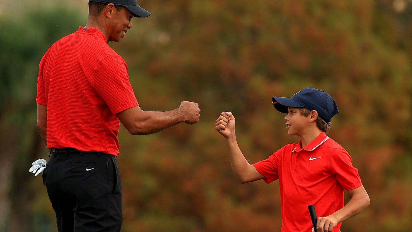 Tiger Woods and son Charlie Woods competed together at the PNC Championship in 2020. Photo / Getty