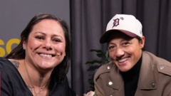 Anika Moa, left, with Kiri Allan. Photo / RNZ