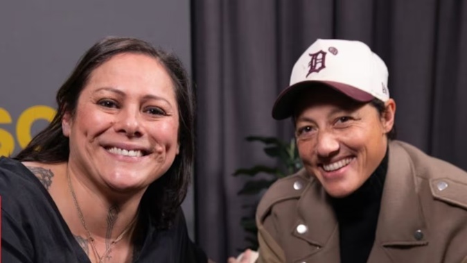 Anika Moa, left, with Kiri Allan. Photo / RNZ