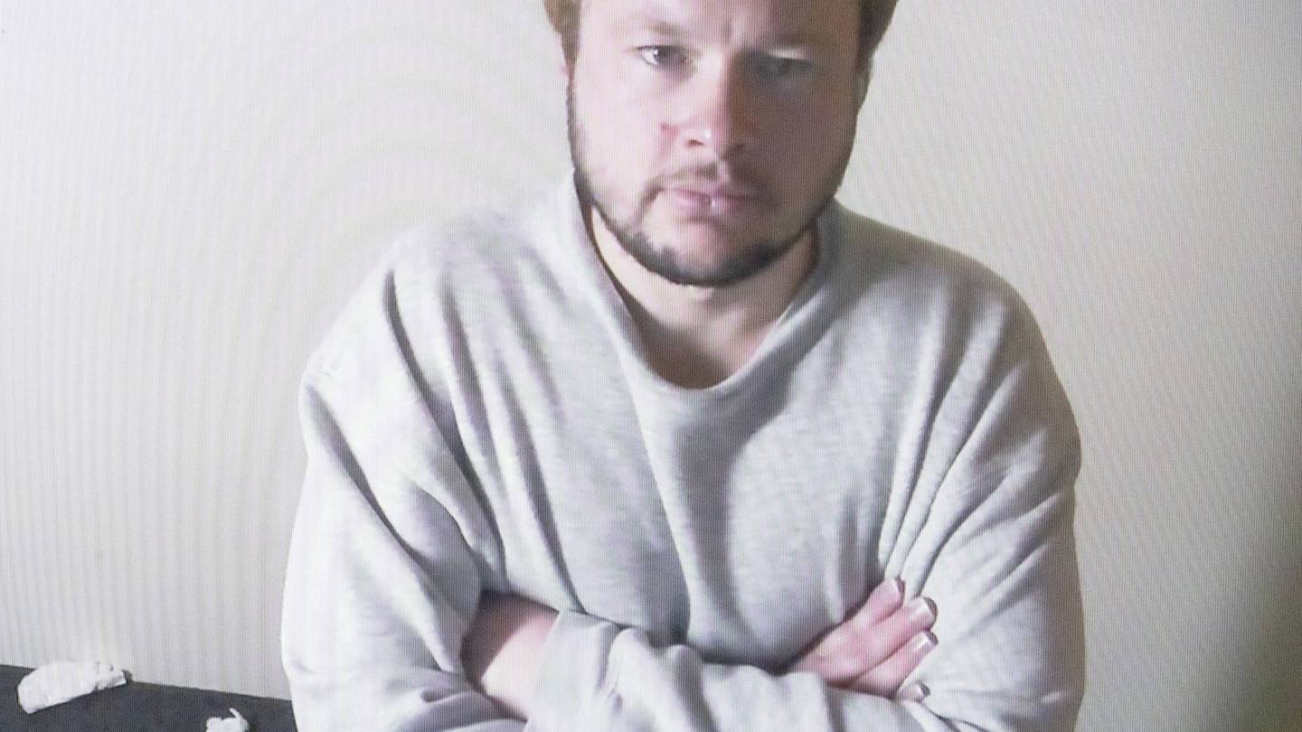 Kima Rika appears via audio-visual link in the Rotorua District Court. Photo / Andrew Warner