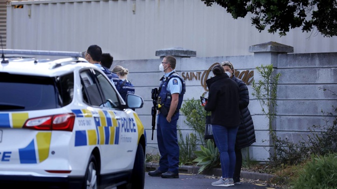 Police were called to a property on Saintly Lane following a shooting on Saturday. (Photo / Hayden Woodward)