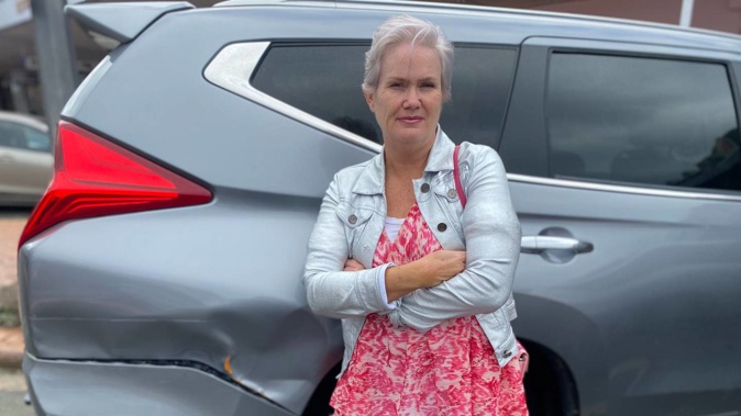Annemarie Gallagher and her three children were nearly wiped out after Patience Pari drove erratically and aggressively down Devon St. Photo / Kelly Makiha