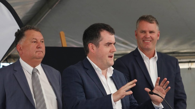 Infrastructure Minister Chris Bishop and Regional Development Minister Shane Jones. File photo / Peter de Graaf